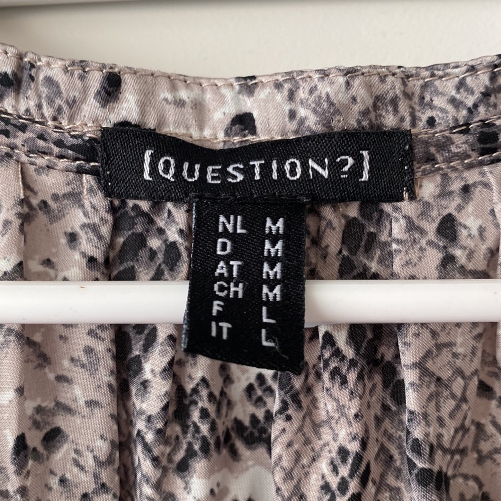 Multi Beige Python Snake Print High Low Blouse - Picture 7 of 8